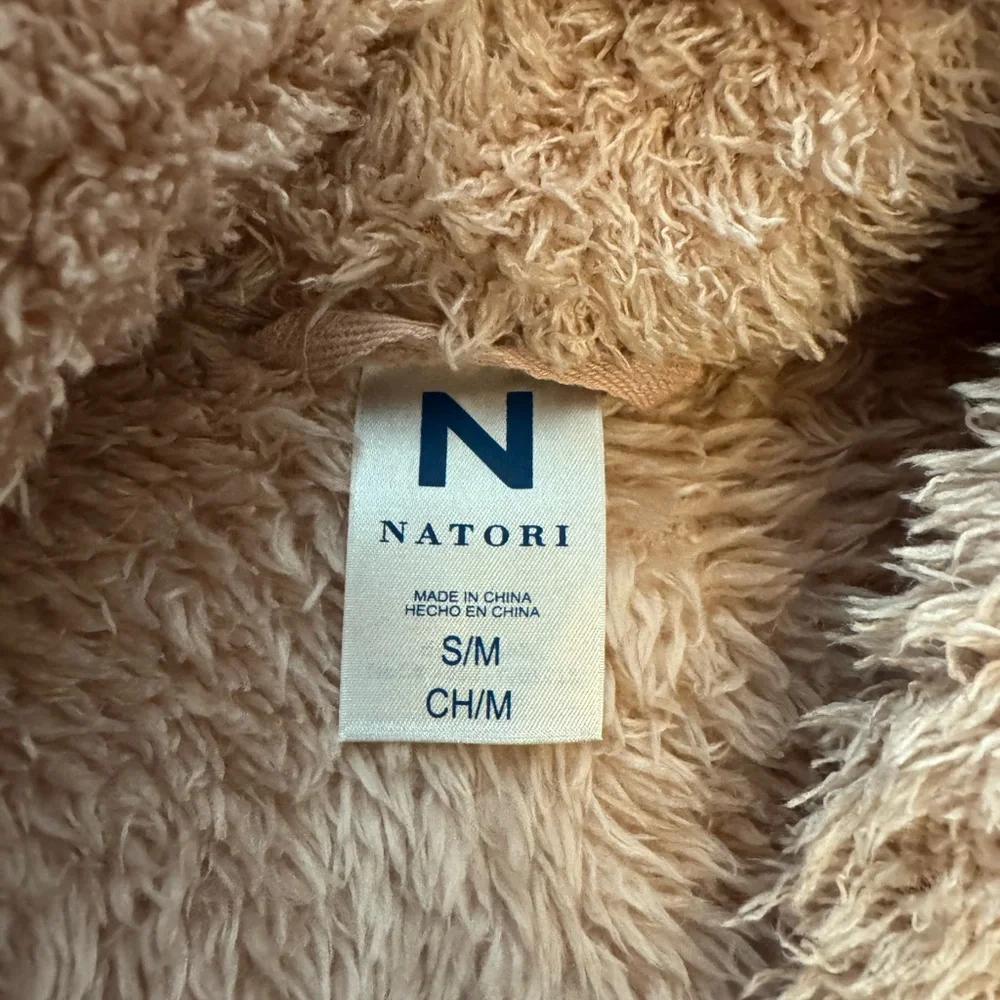 Natori Plush Teddy Robe S/M Blush Pink Spa Cozy Loungewear Belted